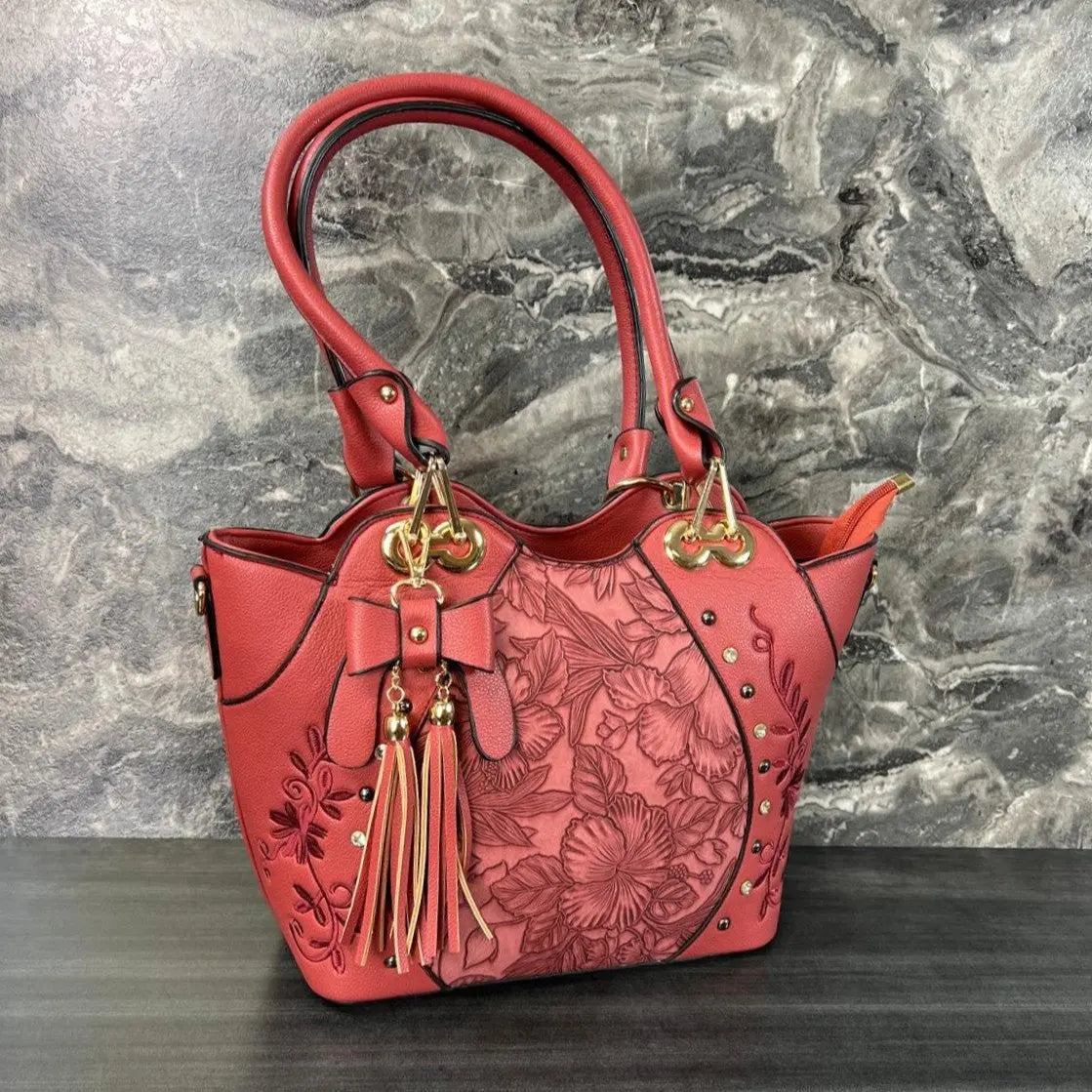 Temptation Italy Beaded Flower Leather Handbag Handbags & Purses Boutique of Leathers/Open Road