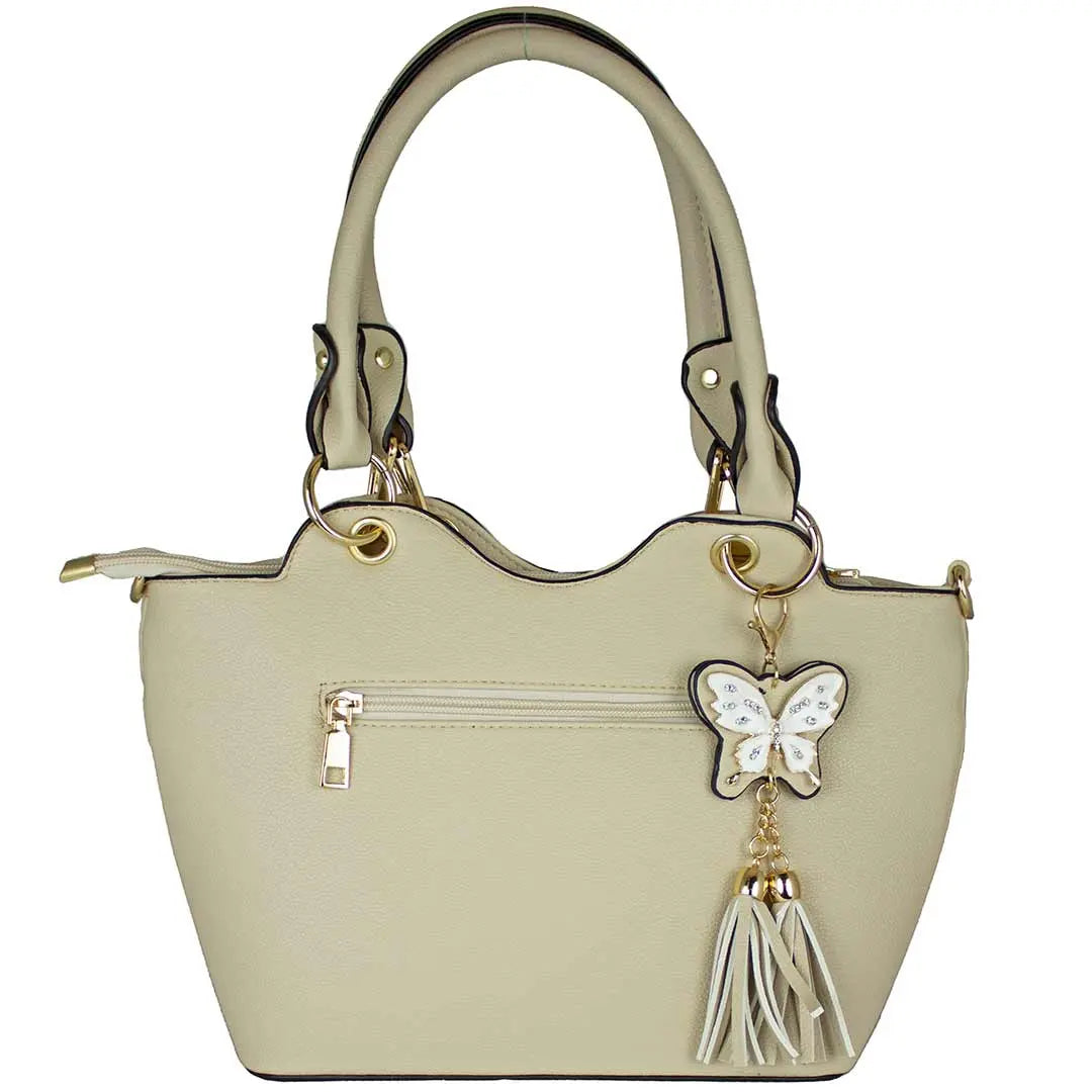 Temptation Italy Butterfly Embroidered Two Handle Satchel Boutique