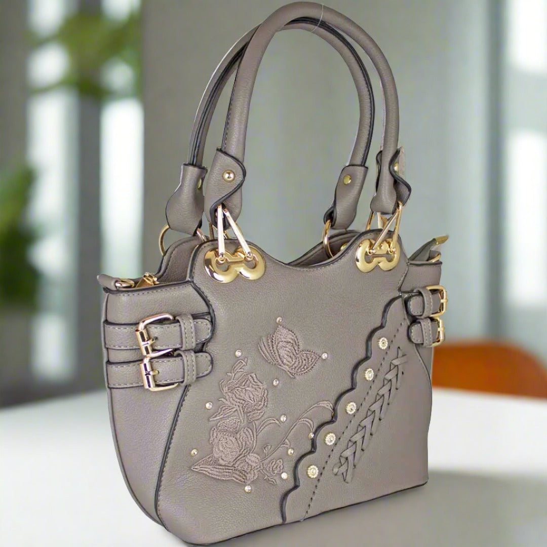 Gray satchel handbags online