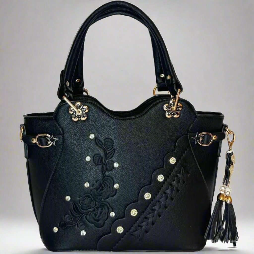 Temptation Italy Floral Embroidered 2-In-1 Satchel Handbag - Boutique of Leathers/Open Road