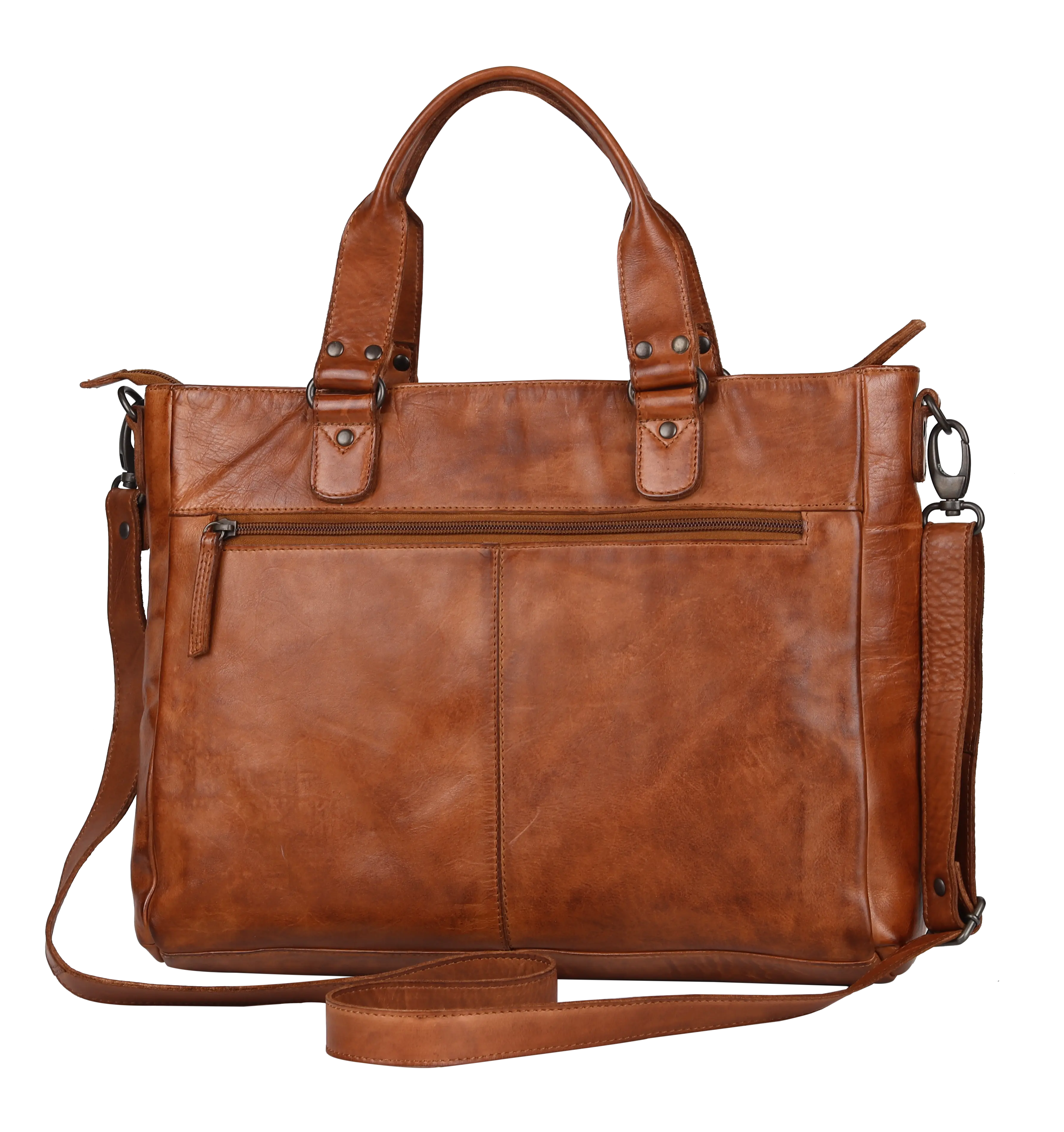 Two Handled Messenger Leather Laptop Bag Backpacks & Messenger Bags Boutique of Leathers/Open Road