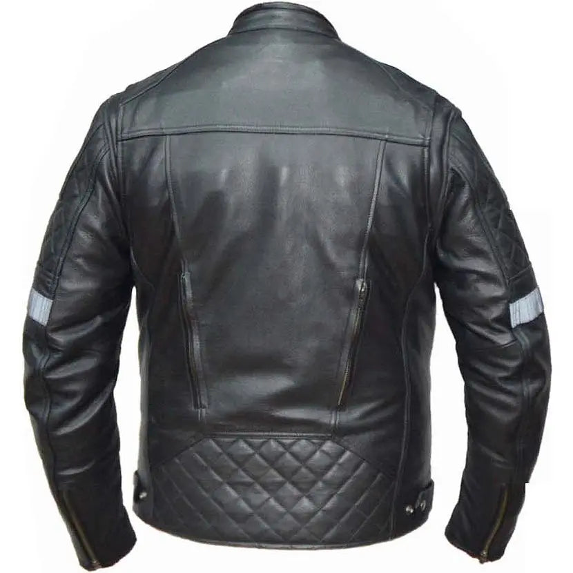 Unik International Men's Reflective Stripe Motorcycle Jacket - Boutique of Leathers/Open Road