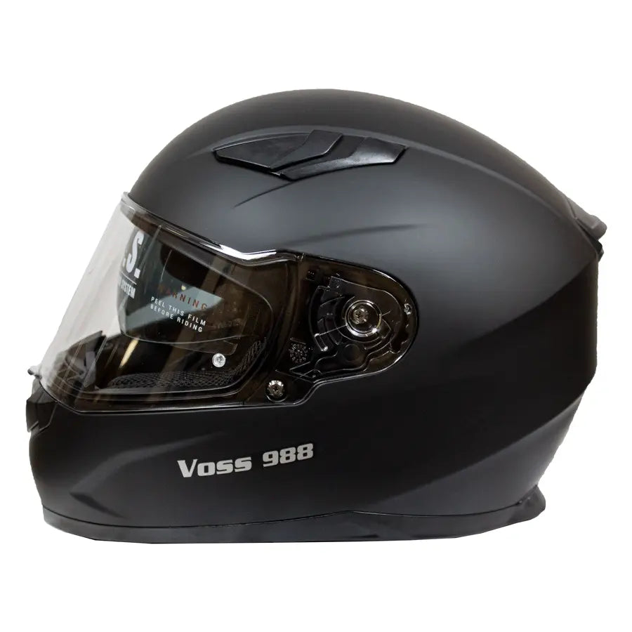 VOSS 988 MOTO-1 Matte Black Helmet Motorcycle Helmets Boutique of Leathers/Open Road