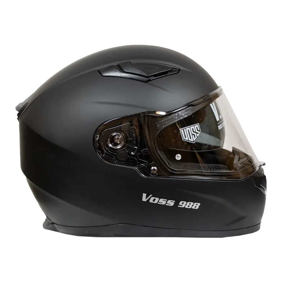 VOSS 988 MOTO-1 Matte Black Helmet Motorcycle Helmets Boutique of Leathers/Open Road