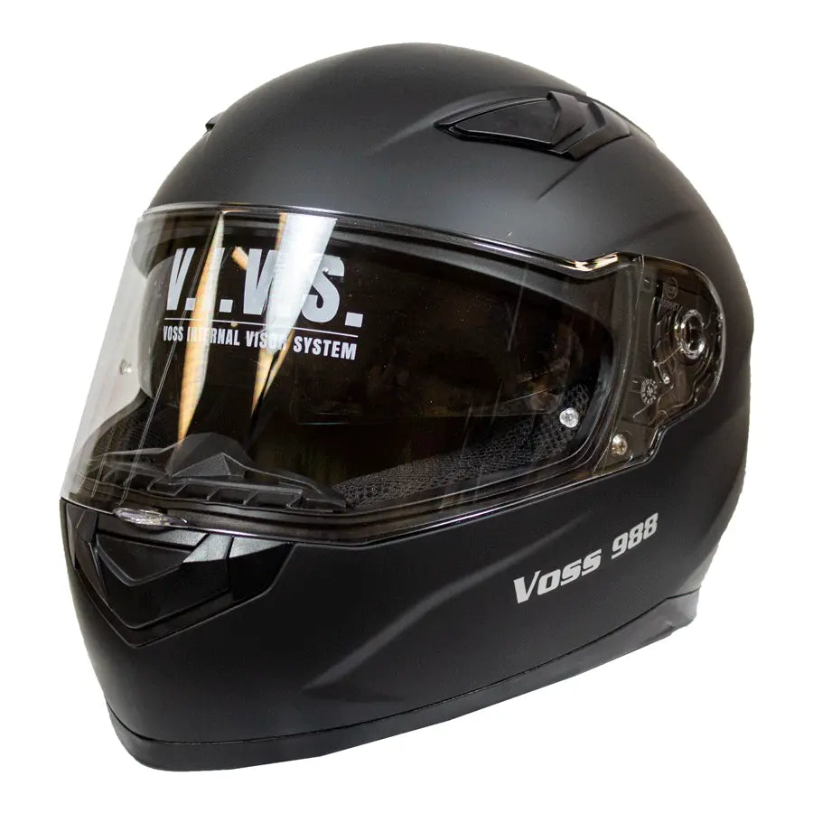 VOSS 988 MOTO-1 Matte Black Helmet Motorcycle Helmets Boutique of Leathers/Open Road