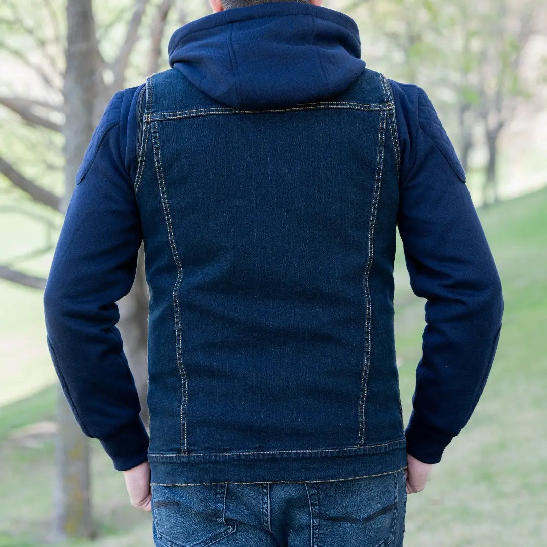 Versatile Denim Vest with Hoodie Men's Hoodies & Sweatshirts Boutique of Leathers/Open Road