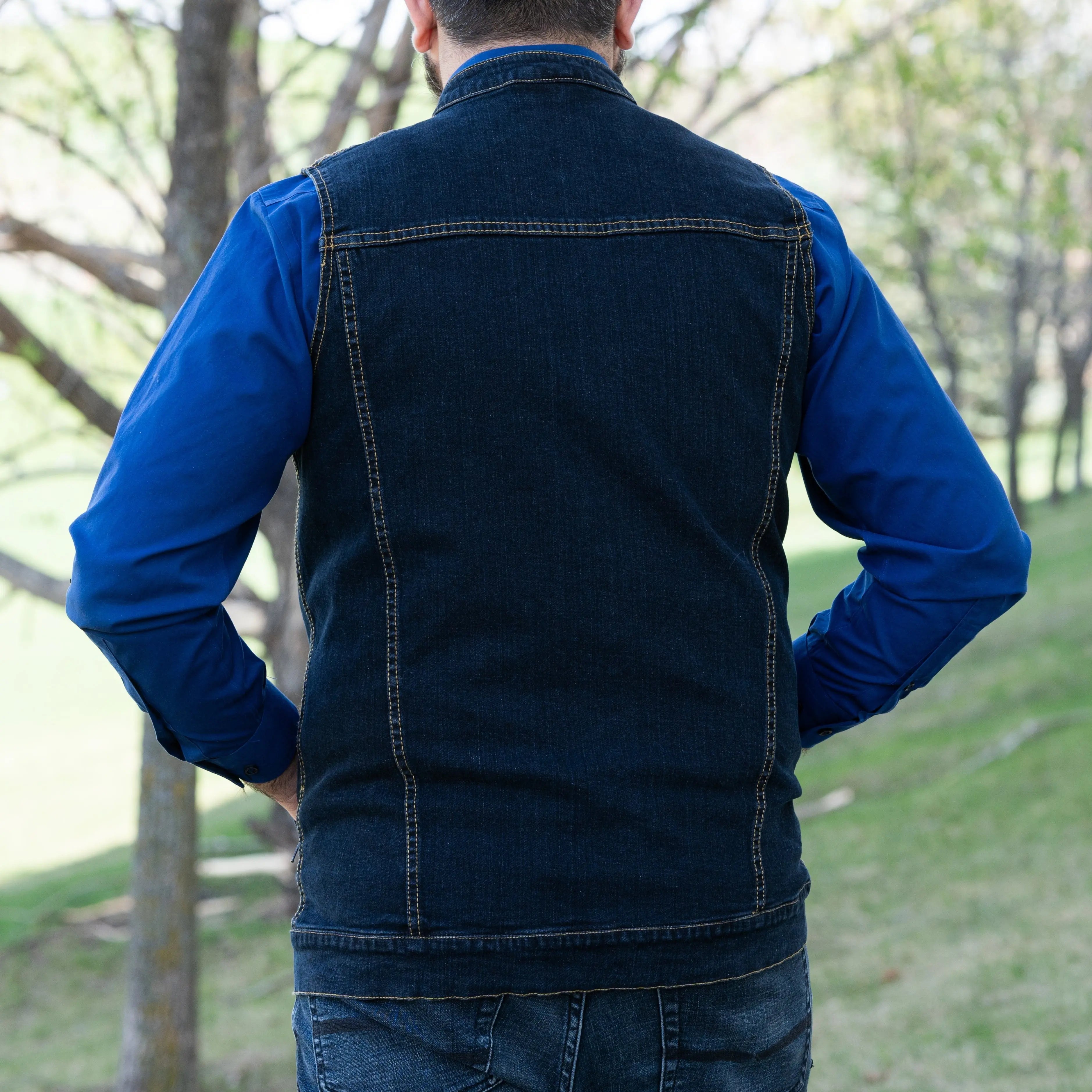 Versatile Denim Vest with Hoodie Men's Hoodies & Sweatshirts Boutique of Leathers/Open Road