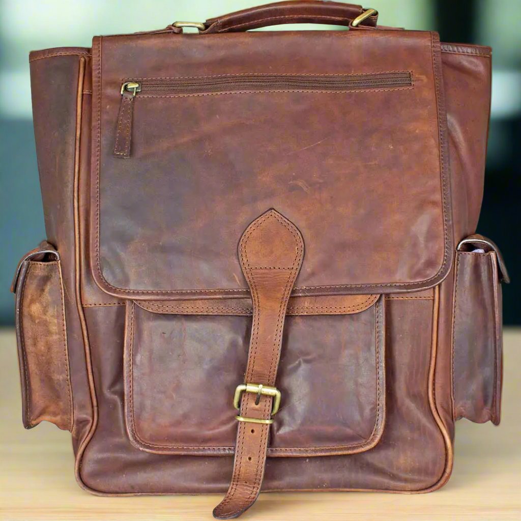 Viceroy Leather Messenger Backpack - Boutique of Leathers/Open Road