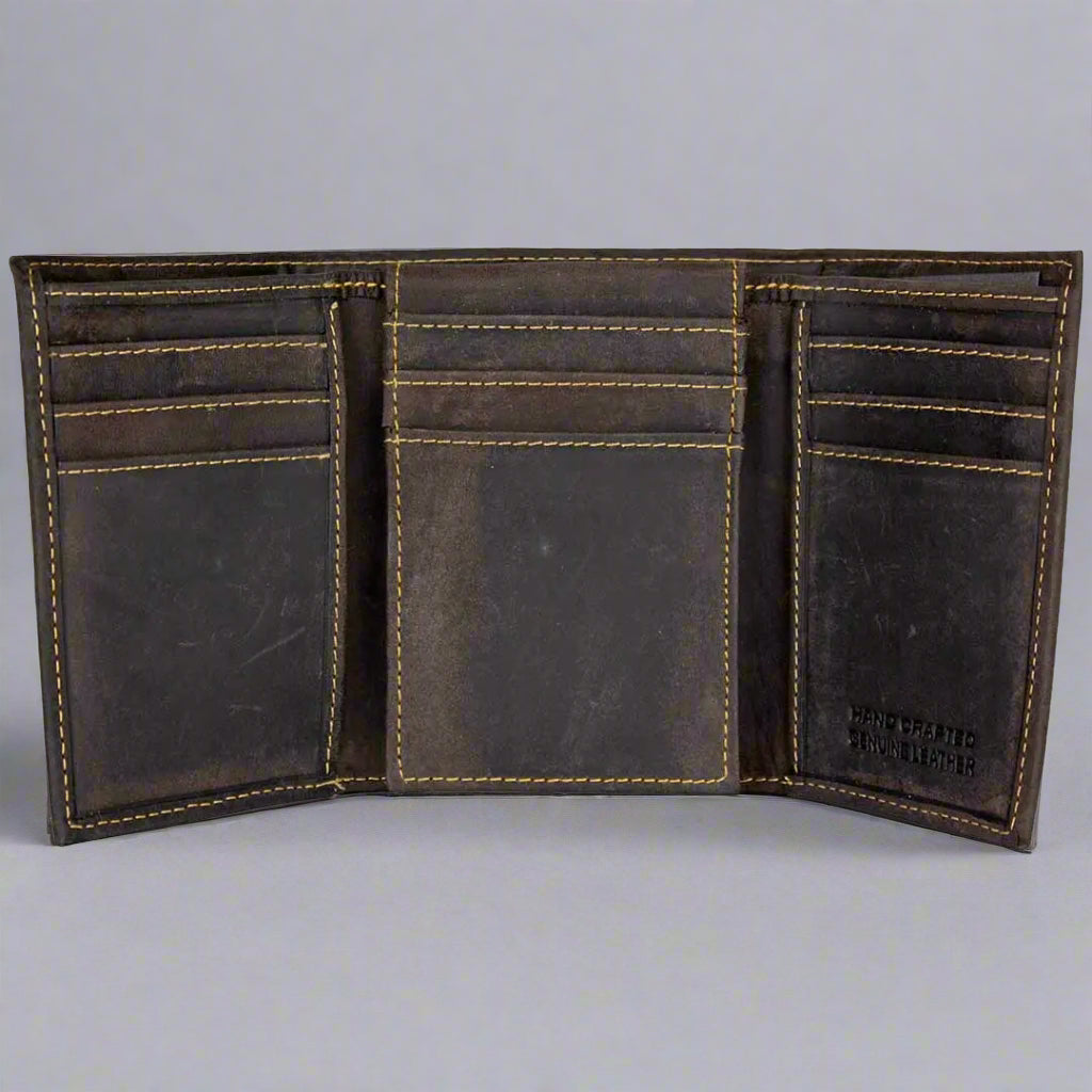 Viceroy Men's Leather Trifold Wallet - Boutique of Leathers/Open Road