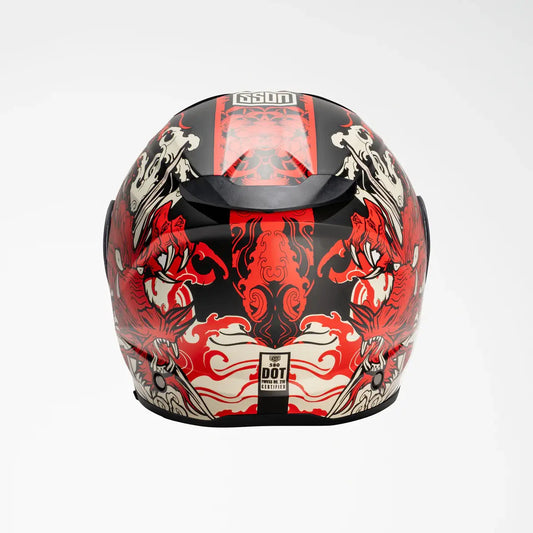 Voss 580 Conquest Matte Red Dragon Helmet Motorcycle Helmets Boutique of Leathers/Open Road