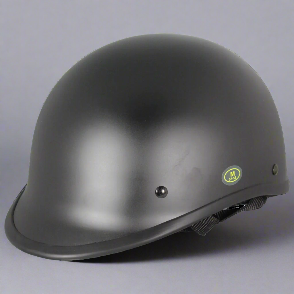 West Coast Leather Black Peak Half Helmet Motorcycle Helmets Boutique of Leathers/Open Road