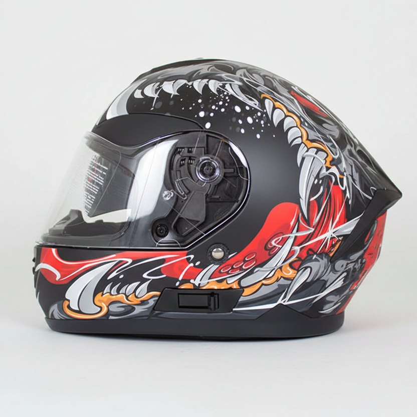 West Coast Leather Monster Skull Biker Helmet Motorcycle Helmets Boutique of Leathers/Open Road