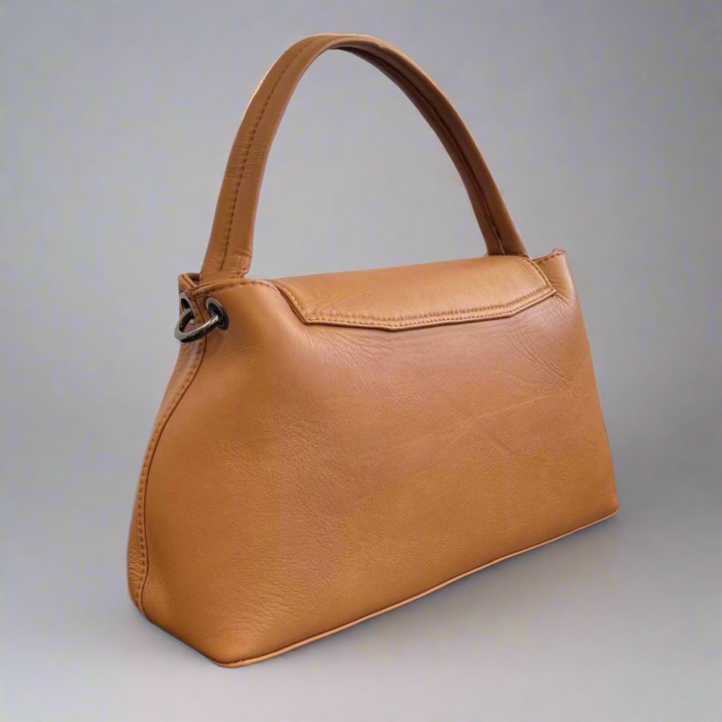 Elegant Sheep Leather Flap Handle Bag - Boutique of Leathers/Open Road