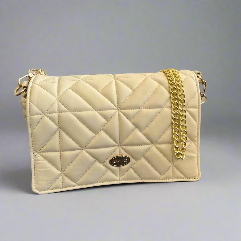 Quilted Soft Leather Crossbody Bag with Chain Strap - Boutique of Leathers/Open Road