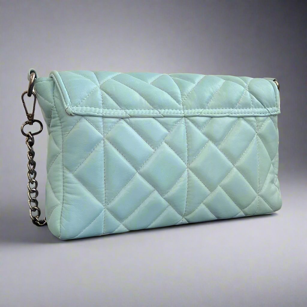 Quilted Soft Leather Crossbody Bag with Chain Strap - Boutique of Leathers/Open Road