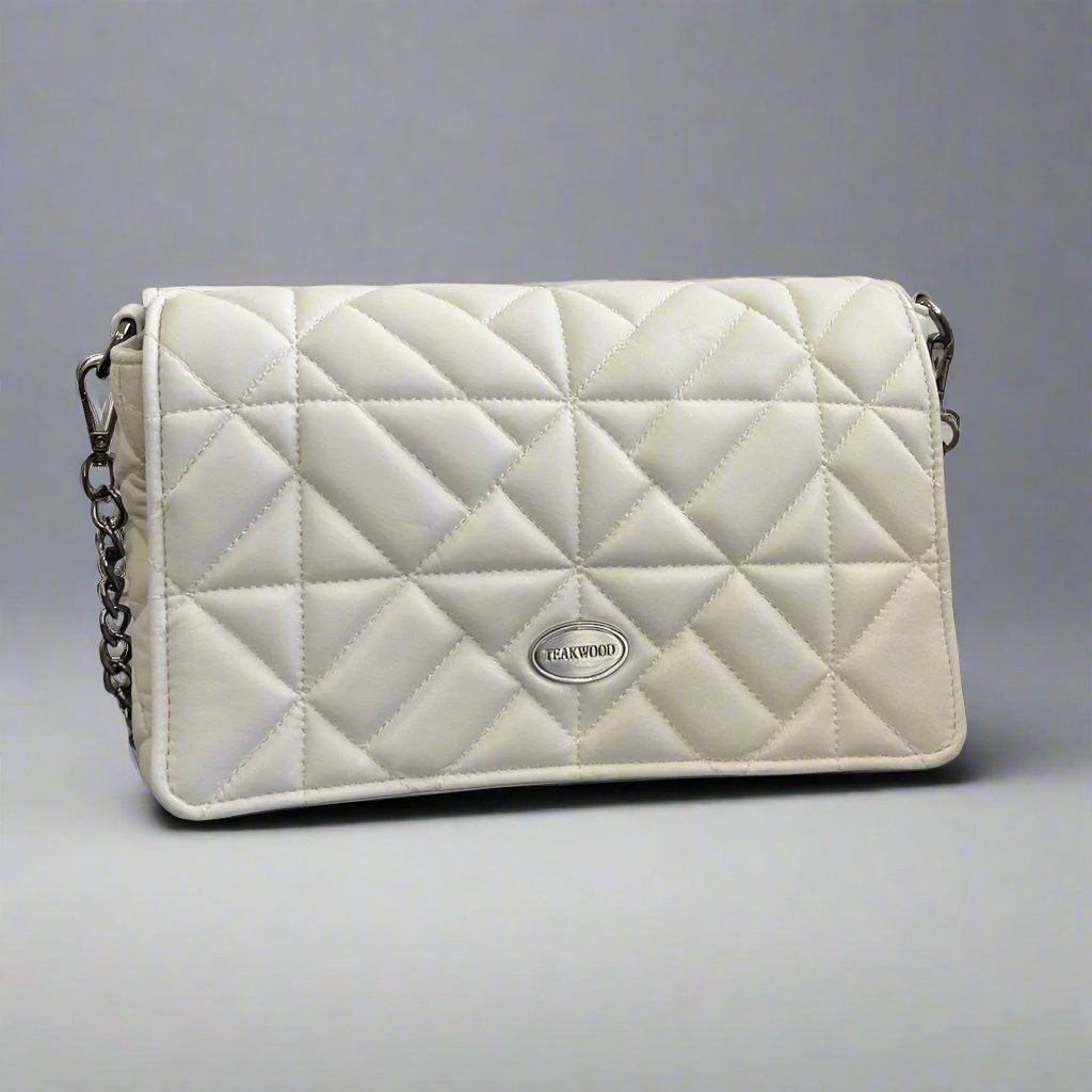 Quilted Soft Leather Crossbody Bag with Chain Strap - Boutique of Leathers/Open Road