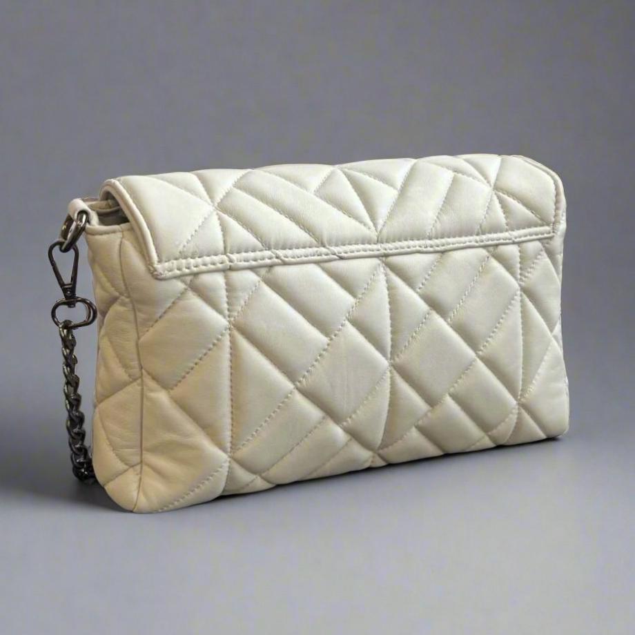 Quilted Soft Leather Crossbody Bag with Chain Strap - Boutique of Leathers/Open Road