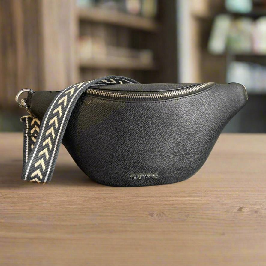 Sheep Leather Waist Bag with Patterned Strap - Boutique of Leathers/Open Road