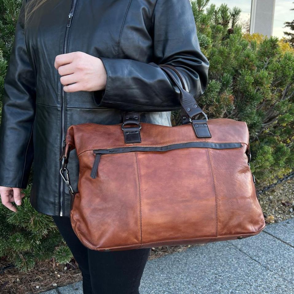 MET Carry-On Leather Duffle Bag with Short Handles