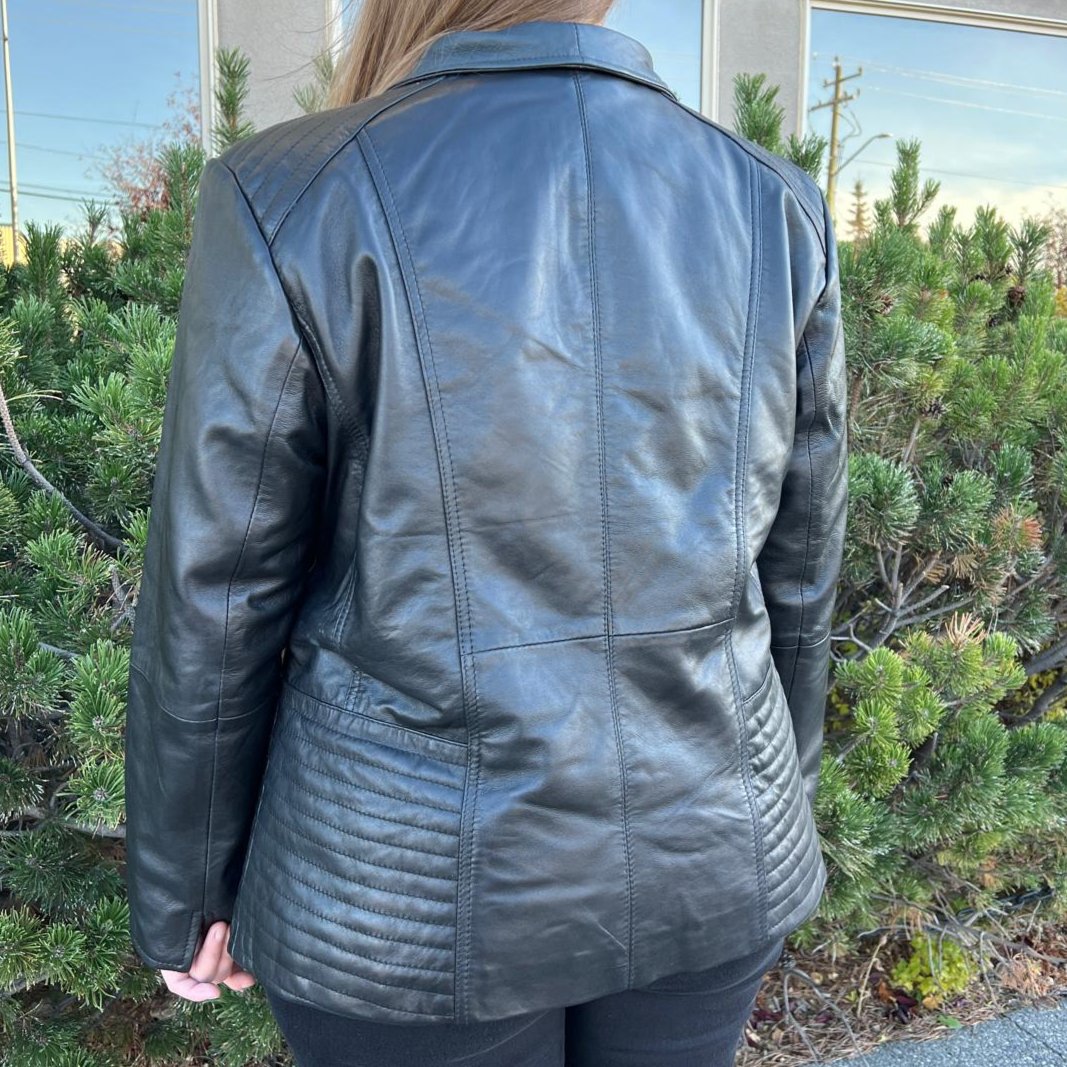 Sheep Leather Jacket with Removable Hood