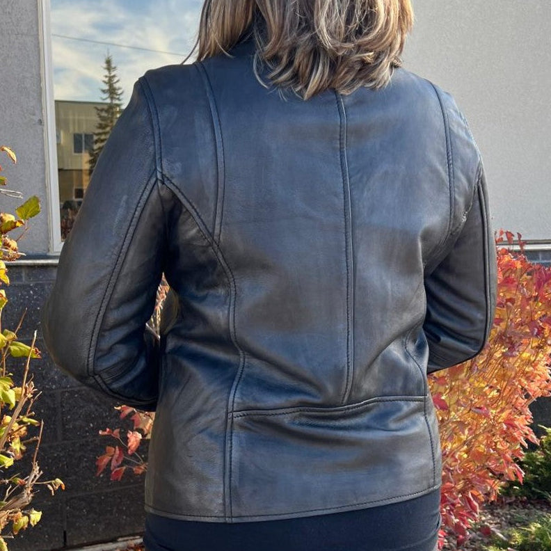 BOL Women's Lamb Leather Biker Style Jacket