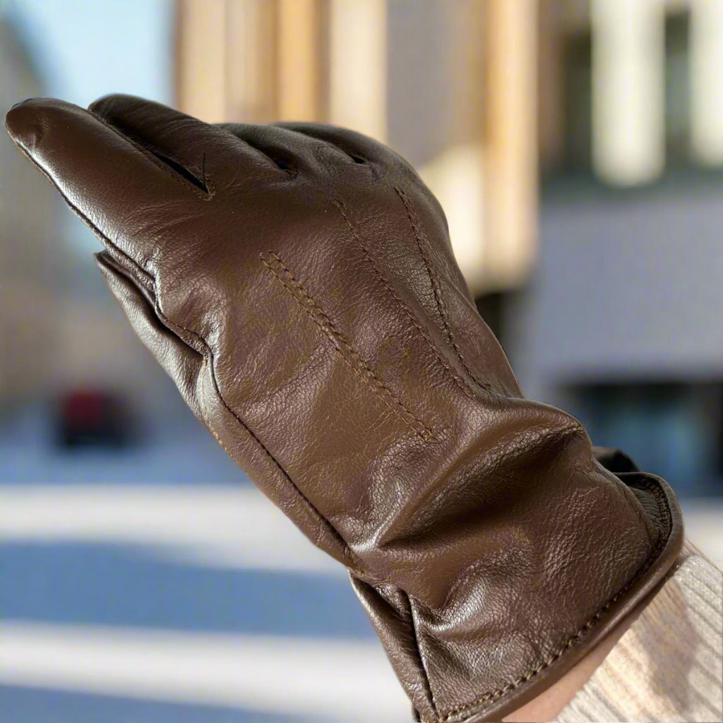 Women's Leather Gloves with Fur Lining