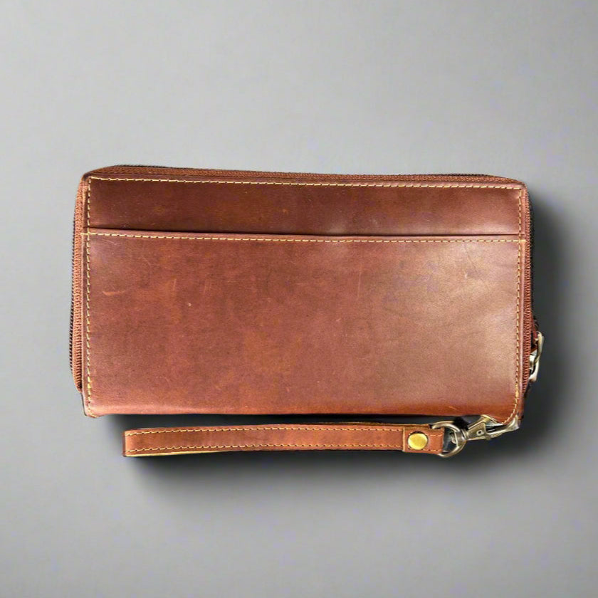 Women's Zip-Around Clutch Wallet - Boutique of Leathers/Open Road