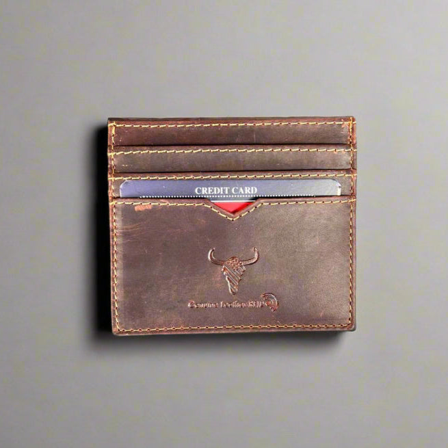 Men’s Slim Cow Leather Card Case - Boutique of Leathers/Open Road