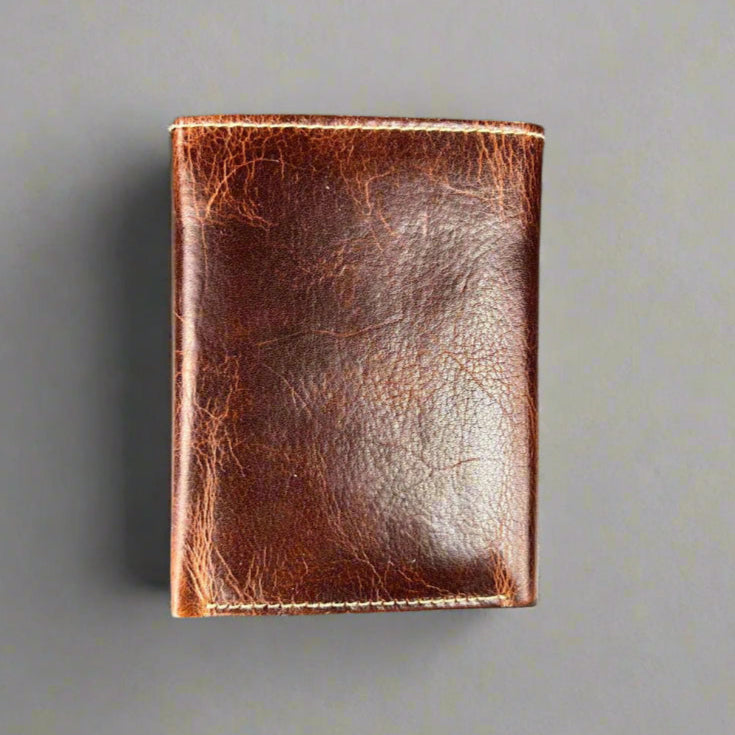 Men’s Slim Trifold Cow Leather Wallet - Boutique of Leathers/Open Road