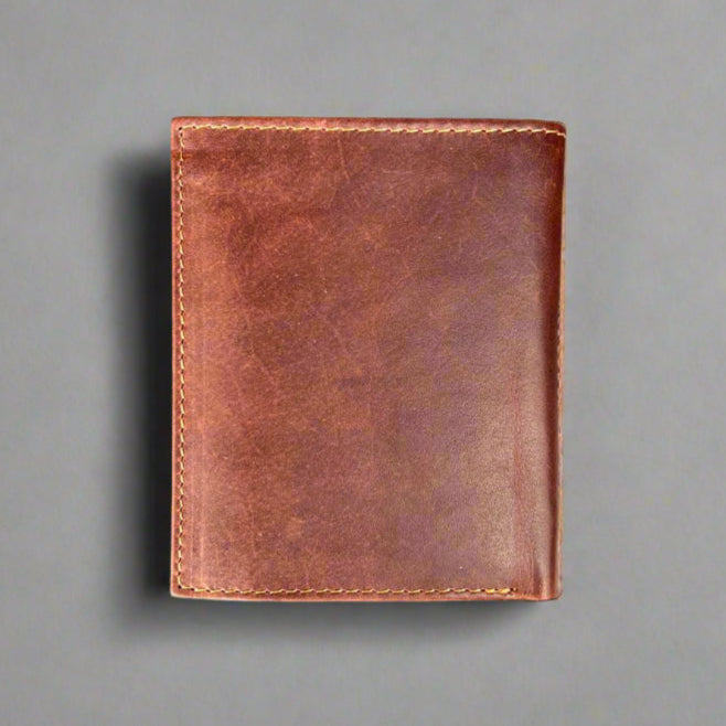 Men’s Bifold Flipout Cow Leather Wallet - Boutique of Leathers/Open Road