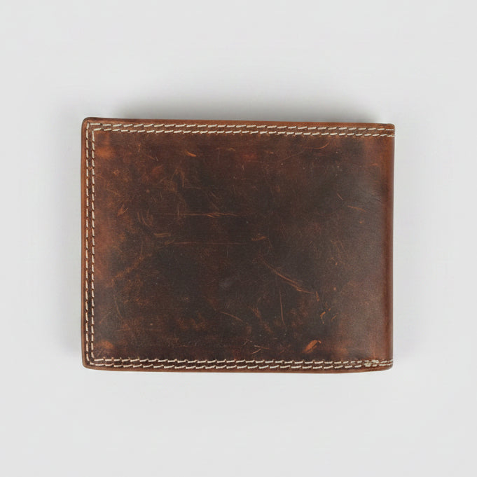 Men’s Steer Embossed Bifold Leather Wallet - Boutique of Leathers/Open Road