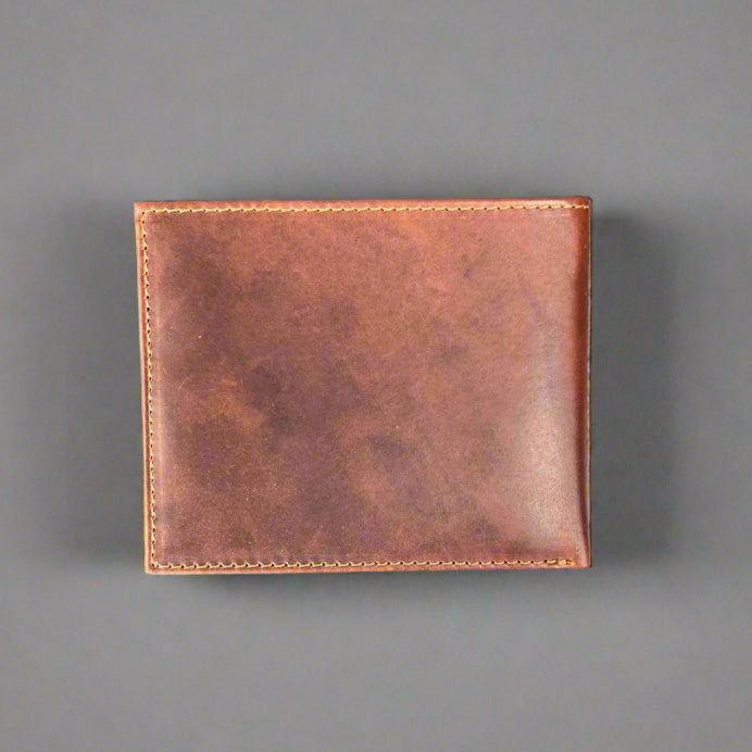 Men’s Bifold Flip-Up Cow Leather Wallet - Boutique of Leathers/Open Road