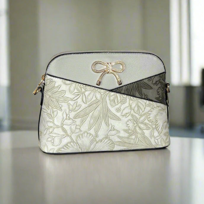 Temptation Italy Small Crossbody Bag with Floral Design - Boutique of Leathers/Open Road