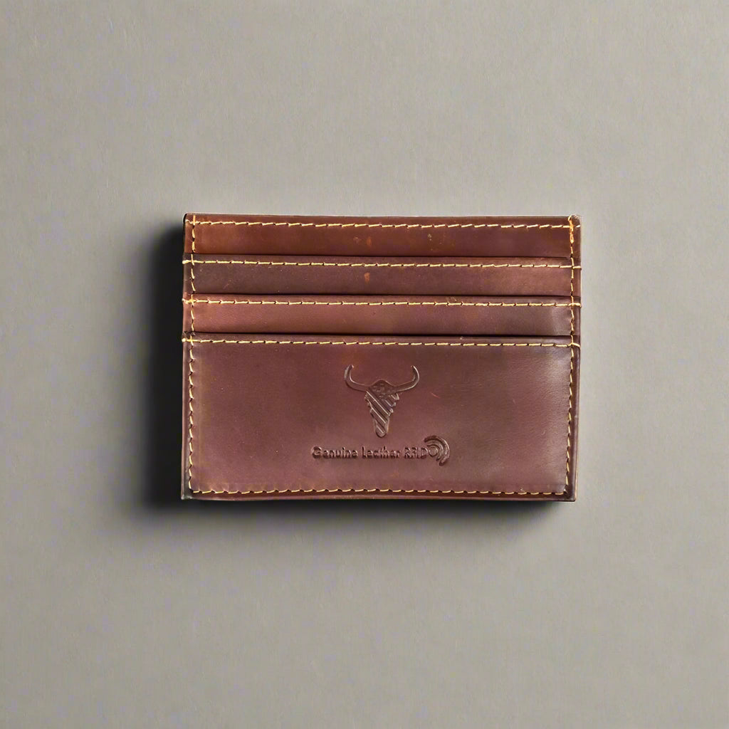 Men’s Cow Leather Card Case with ID Window - Boutique of Leathers/Open Road