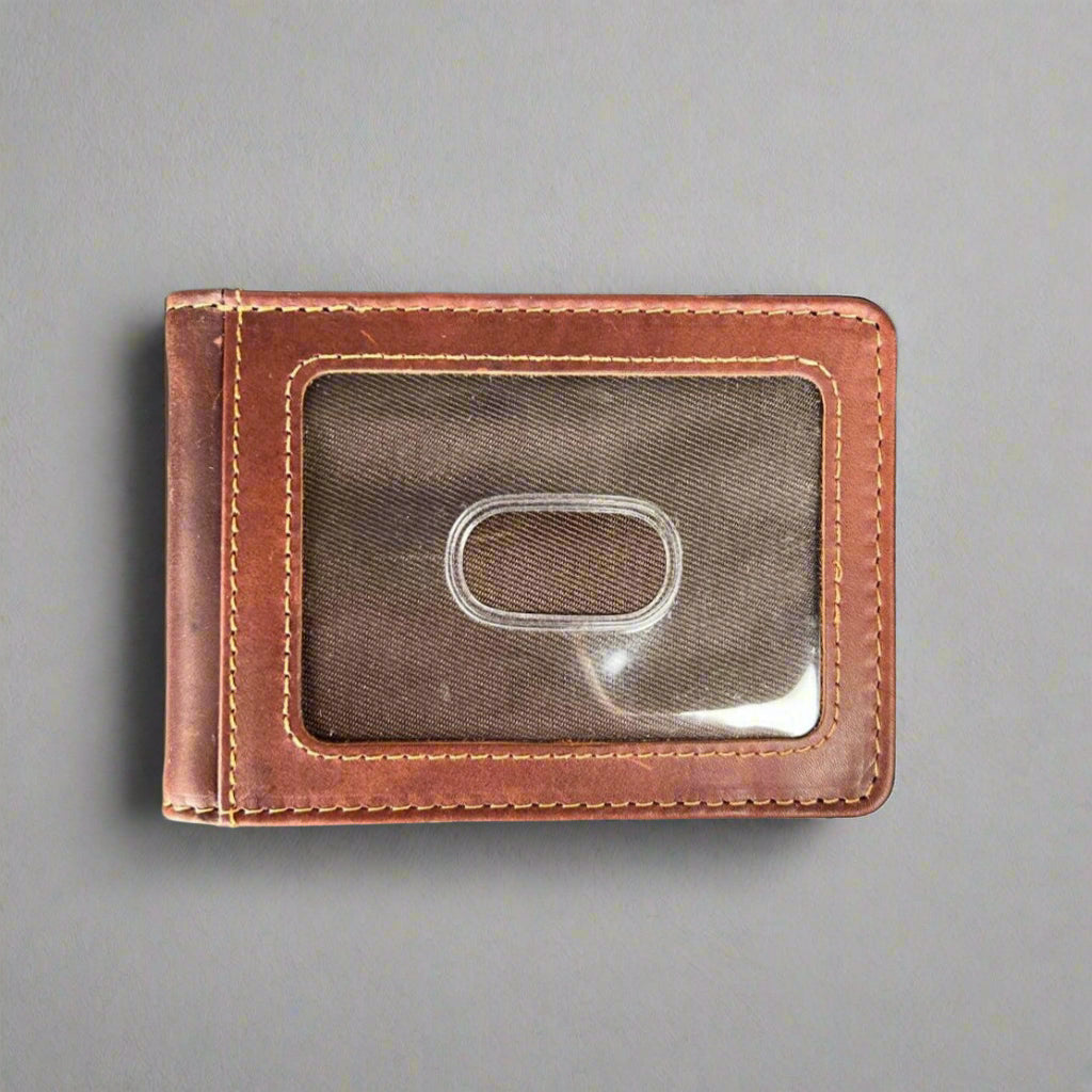 Men’s Cow Leather Money Clip with RFID Protection - Boutique of Leathers/Open Road