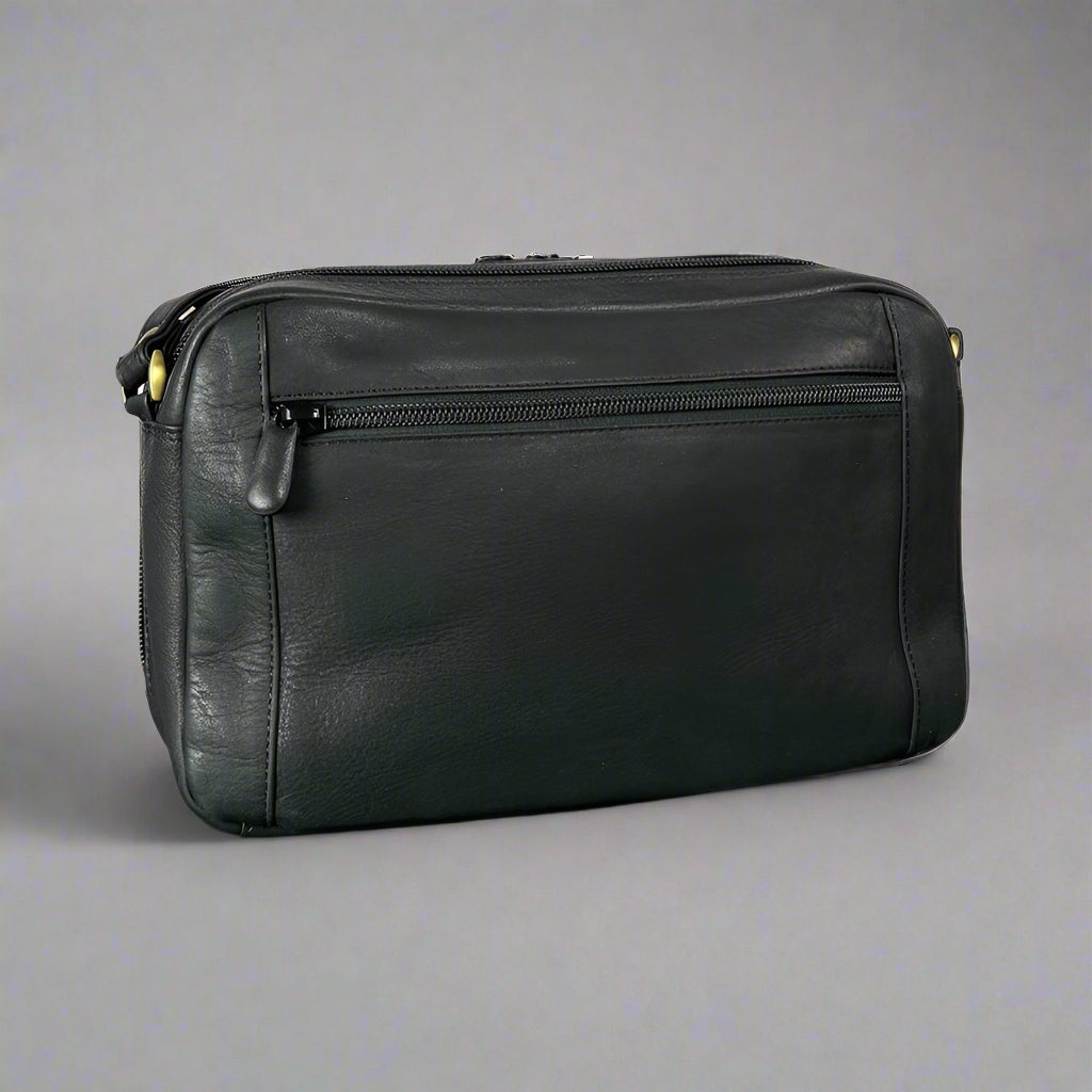 Derek Alexander Double Zipped Organizer Crossbody Bag