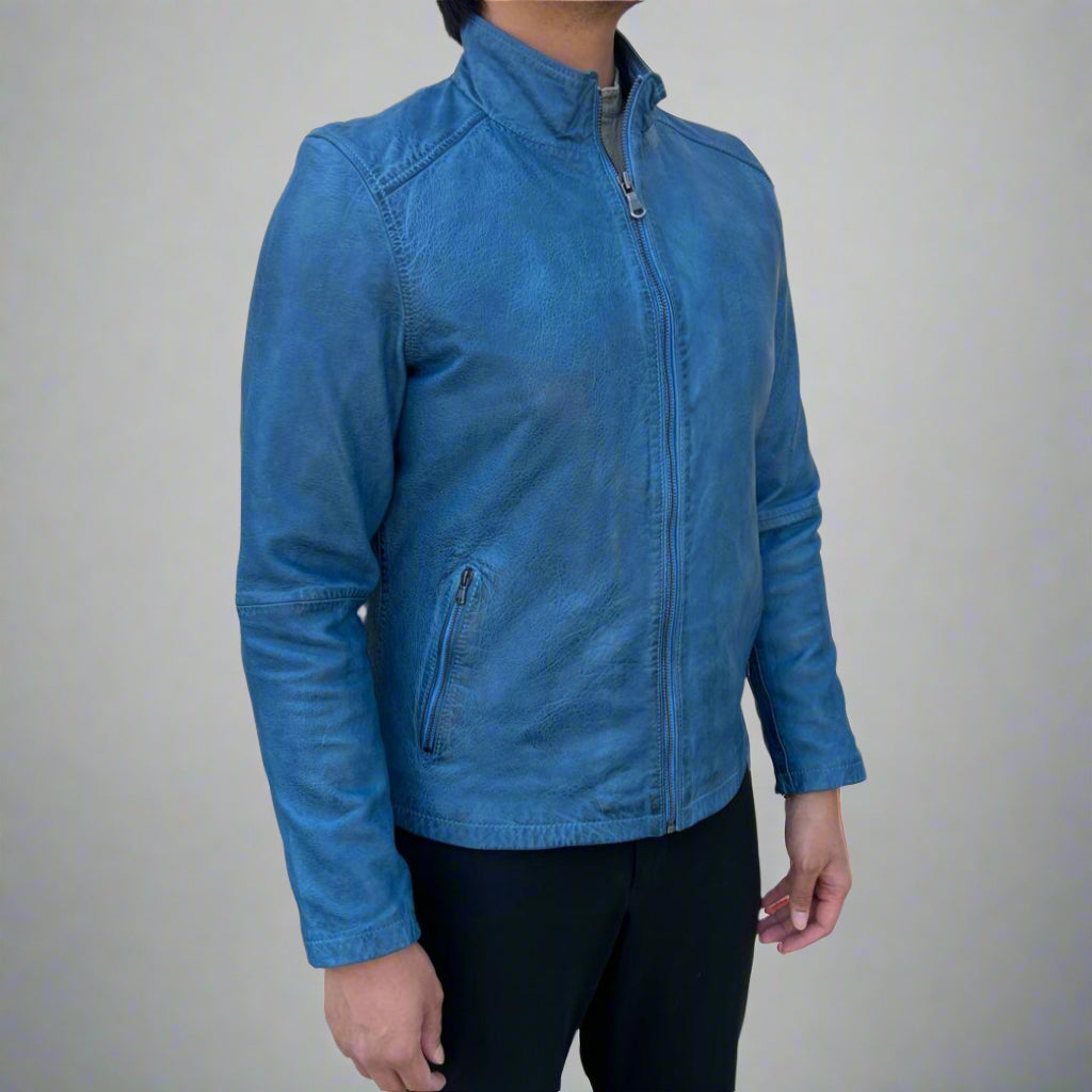 羊革クラシック立ち襟ジャケット Sheep Leather Classic Stand Up Collar Jacket SHEEP LEATHER STAND COLLAR JACKET(FREE SIZE Brown): Ground Y｜THE