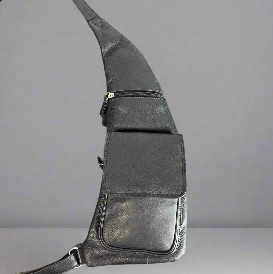 JBJ International Leather Sling Body Bag. Premium Crossbody Bag for Modern Urban Carry - Boutique of Leathers/Open Road