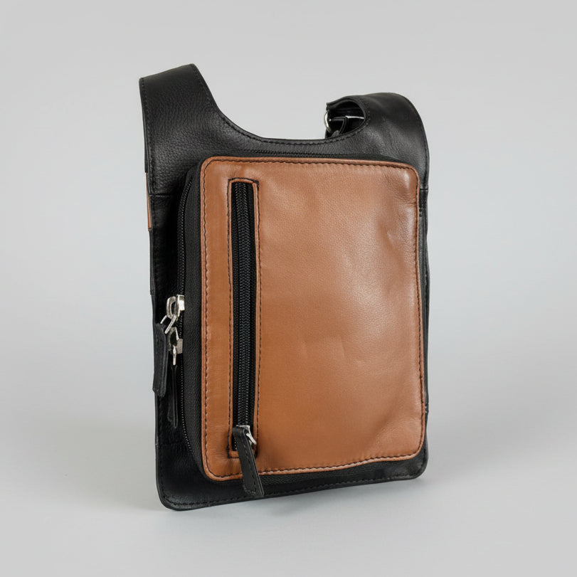 JBG Slim RFID Leather Crossbody Organizer Bag. Anti-Theft Travel Purse