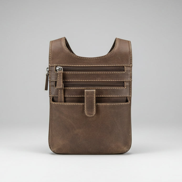 JBG Slim RFID Leather Crossbody Organizer Bag. Anti-Theft Travel Purse - Boutique of Leathers/Open Road