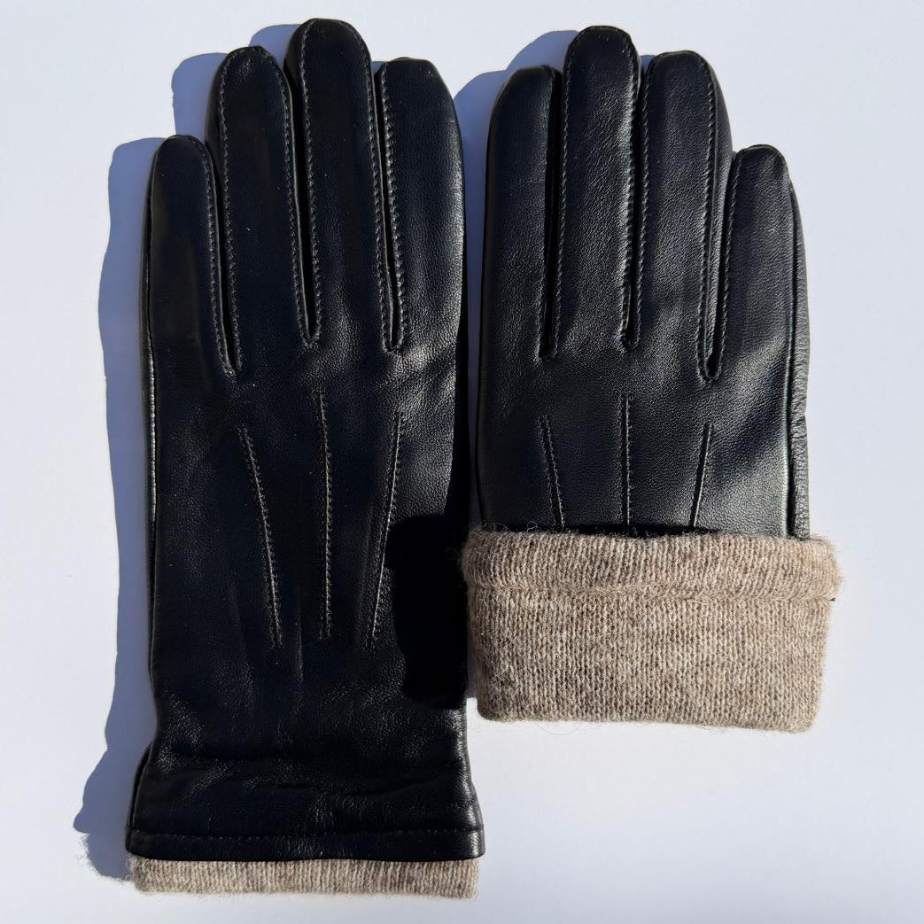 Women's Touchscreen Sheep Leather Gloves with Wool Blend Lining