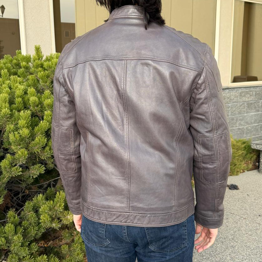 Men's Two-Tone Lamb Leather Jacket - Boutique of Leathers/Open Road