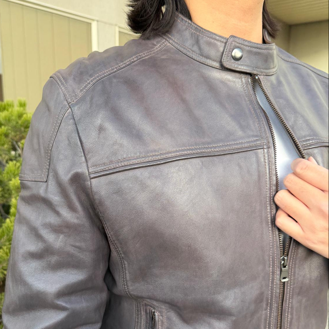 Men's Two-Tone Lamb Leather Jacket - Boutique of Leathers/Open Road