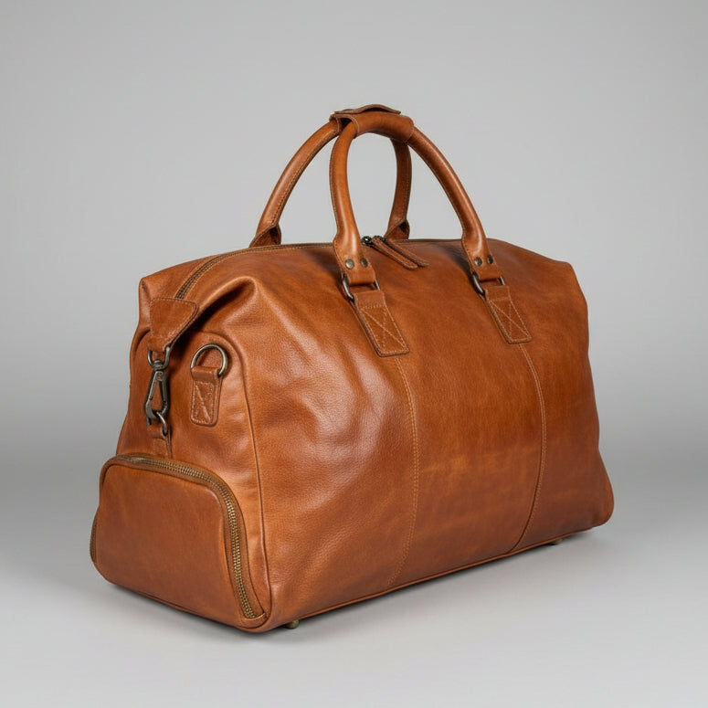 MET Premium Leather Duffle Bag Travel Weekend Carry-on
