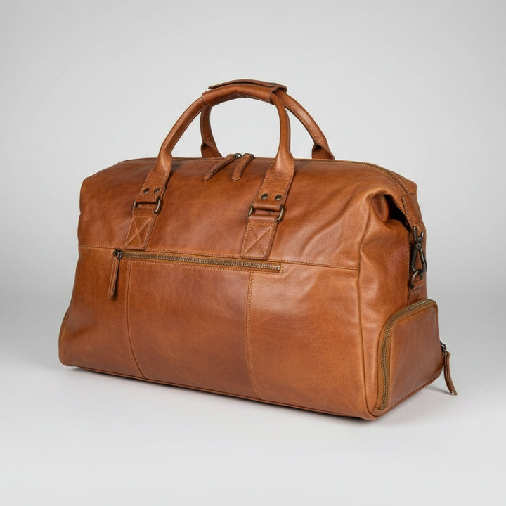 MET Premium Leather Duffle Bag Travel Weekend Carry-on