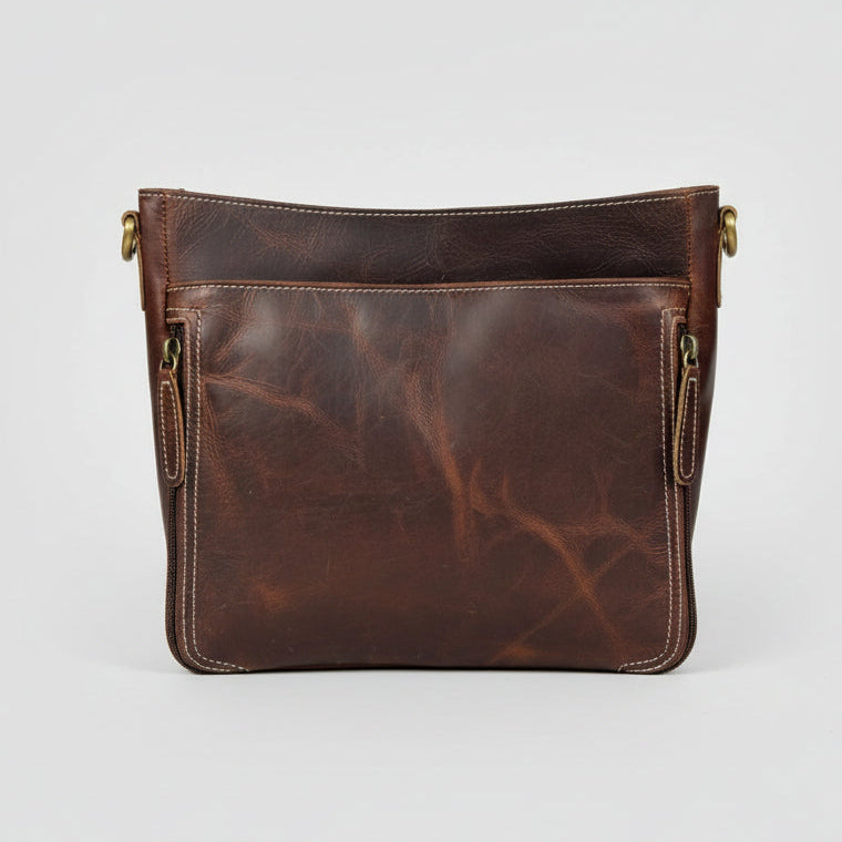 Buffalo Leather Crossbody Bag with Card Organizer