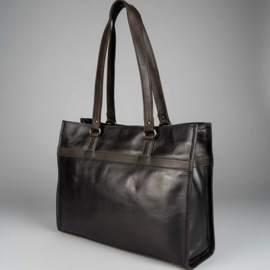 MET Women's Cow Leather Tote Bag with Dual Handles