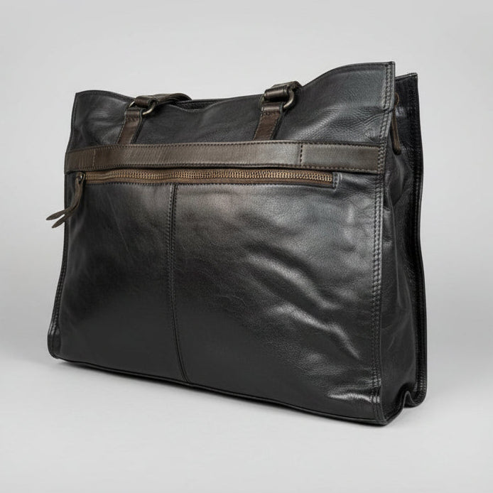 MET Women's Cow Leather Tote Bag with Dual Handles