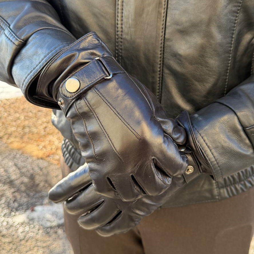 Men's Lamb Leather Gloves with Wool Blend Lining