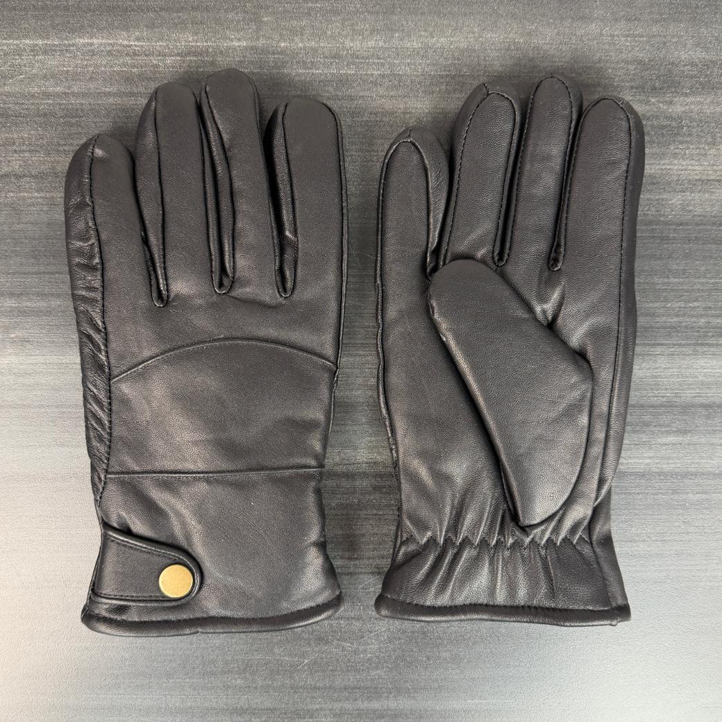 Men’s Sheep Leather Winter Gloves with Thick Fleece